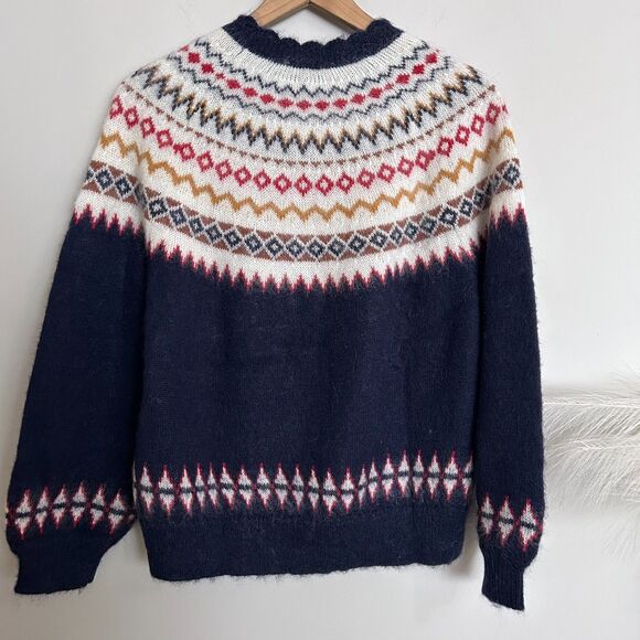 Doen Harvest Fair Isle Mohair Merino Wool Blend Sweater - Picture 5 of 12